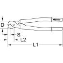 KS-TOOLS Drahtseil-Kabelschere mit Schutzisolierung, 450mm