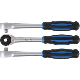BGS technic Umschaltknarre mit Drehgriff | Abtrieb Außenvierkant 10 mm (3/8")