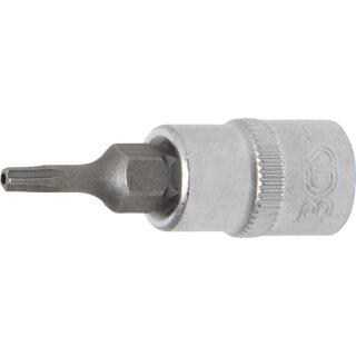 BGS technic Bit-Einsatz | Antrieb Innenvierkant 6,3 mm (1/4") | TS-Profil (für Torx Plus) mit Bohrung TS10