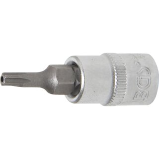 BGS technic Bit-Einsatz | Antrieb Innenvierkant 6,3 mm (1/4") | TS-Profil (für Torx Plus) mit Bohrung TS15