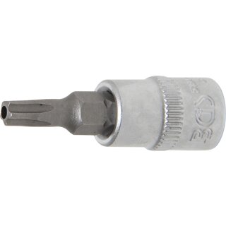 BGS technic Bit-Einsatz | Antrieb Innenvierkant 6,3 mm (1/4") | TS-Profil (für Torx Plus) mit Bohrung TS25