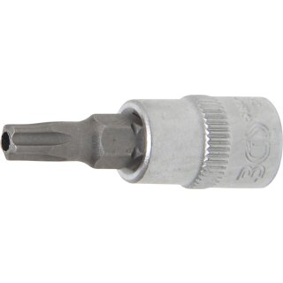 BGS technic Bit-Einsatz | Antrieb Innenvierkant 6,3 mm (1/4") | TS-Profil (für Torx Plus) mit Bohrung TS27