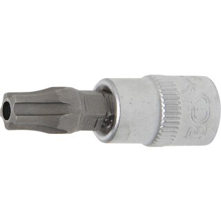 BGS technic Bit-Einsatz | Antrieb Innenvierkant 6,3 mm (1/4") | TS-Profil (für Torx Plus) mit Bohrung TS40
