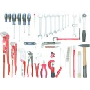 KS-TOOLS Sanitär-Basic Werkzeug-Satz, in Lederkoffer, 34-tlg.