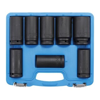 BGS technic Kraft-Steckschlüssel-Einsatz-Satz, extra tief | Antrieb Innenvierkant 20 mm (3/4") | SW 22 - 38 mm | 8-tlg.