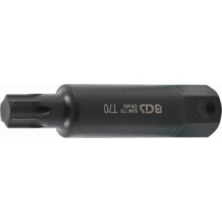 BGS technic Bit | Länge 100 mm | Antrieb Außensechskant 22 mm | T-Profil (für Torx) T70