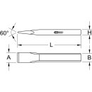 KS-TOOLS Maurermeißel, flach oval, 33x1000mm