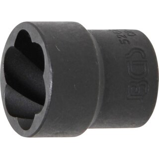 BGS technic Spezial-Steckschlüssel-Einsatz / Schraubenausdreher | Antrieb Innenvierkant 12,5 mm (1/2") | SW 22 mm
