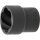 BGS technic Spezial-Steckschlüssel-Einsatz / Schraubenausdreher | Antrieb Innenvierkant 12,5 mm (1/2") | SW 22 mm