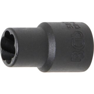 BGS technic Spezial-Steckschlüssel-Einsatz / Schraubenausdreher | Antrieb Innenvierkant 10 mm (3/8") | SW 10 mm
