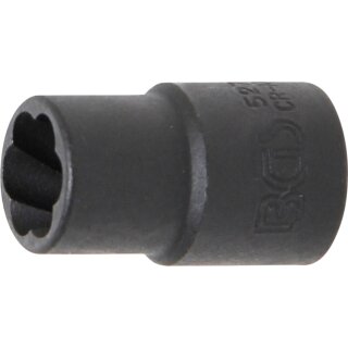 BGS technic Spezial-Steckschlüssel-Einsatz / Schraubenausdreher | Antrieb Innenvierkant 10 mm (3/8") | SW 11 mm