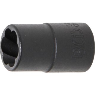 BGS technic Spezial-Steckschlüssel-Einsatz / Schraubenausdreher | Antrieb Innenvierkant 10 mm (3/8") | SW 12 mm