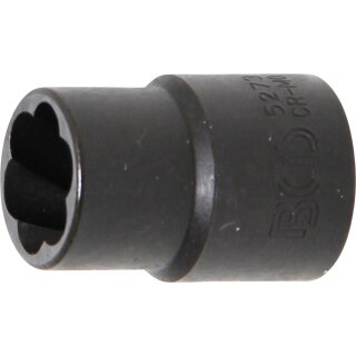 BGS technic Spezial-Steckschlüssel-Einsatz / Schraubenausdreher | Antrieb Innenvierkant 10 mm (3/8") | SW 13 mm