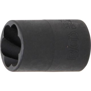 BGS technic Spezial-Steckschlüssel-Einsatz / Schraubenausdreher | Antrieb Innenvierkant 10 mm (3/8") | SW 15 mm
