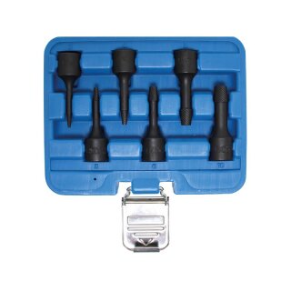 BGS technic Spezial-Steckschlüssel-Einsatz-Satz / Schraubenausdreher | Antrieb Innenvierkant 10 mm (3/8") | SW 2 - 10 mm | 6-tlg.