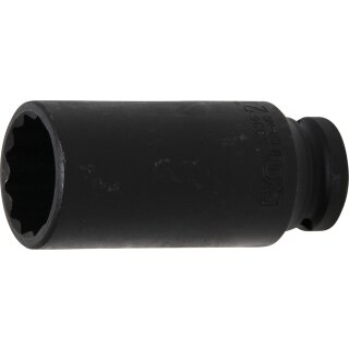 BGS technic Kraft-Steckschlüssel-Einsatz Zwölfkant | Antrieb Innenvierkant 12,5 mm (1/2") | SW 27 mm