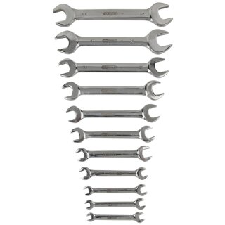 KS-TOOLS EDELSTAHL Doppel-Maulschlüssel-Satz, 11-tlg., abgewinkelt