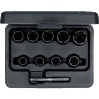 KS-TOOLS 3/8" Spiral-Profil-Kraft-Stecknuss-Satz, 10-tlg.
