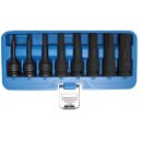 BGS technic Kraft-Bit-Einsatz-Satz | Antrieb innenvierkant 12,5 mm (1/2") | Innensechskant 5 - 19 mm | 8-tlg.