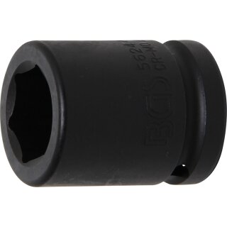 BGS technic Kraft-Steckschlüssel-Einsatz Sechskant | Antrieb Innenvierkant 20 mm (3/4") | SW 24 mm