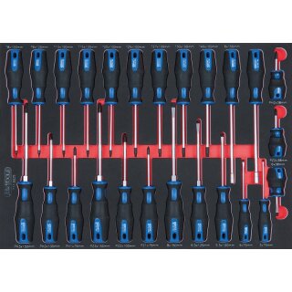 KS-TOOLS SCS ERGOTORQUEplus Schraubendreher-Satz, 25-tlg. in 1/1 Systemeinlage