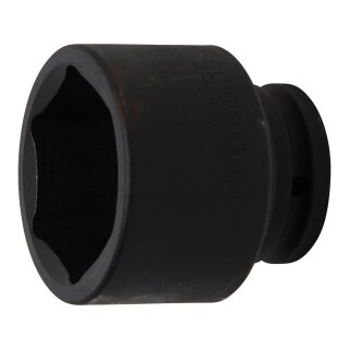 BGS technic Kraft-Steckschlüssel-Einsatz Sechskant | Antrieb Innenvierkant 20 mm (3/4") | SW 55 mm