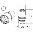 KS-TOOLS 1" 12-kant-Stecknuss, kurz, 80 mm
