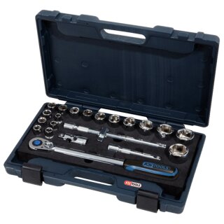 KS-TOOLS 1/2" CHROMEplus Steckschlüssel-Satz, 22-tlg.
