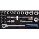 KS-TOOLS 1/2" CHROMEplus Steckschlüssel-Satz, 22-tlg.