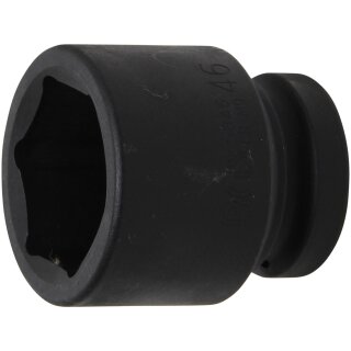 BGS technic Kraft-Steckschlüssel-Einsatz Sechskant | Antrieb Innenvierkant 25 mm (1") | SW 46 mm