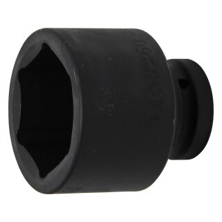 BGS technic Kraft-Steckschlüssel-Einsatz Sechskant | Antrieb Innenvierkant 25 mm (1") | SW 60 mm