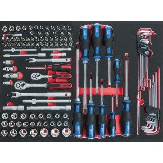 KS-TOOLS 1/4"+3/8“ SCS Steckschlüssel-Satz, 118-tlg. in 1/1 Systemeinlage