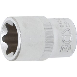 BGS technic Steckschlüssel-Einsatz E-Profil | Antrieb Innenvierkant 12,5 mm (1/2") | SW E22