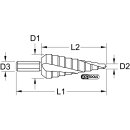 KS-TOOLS HSS-TiN Stufenbohrer,Ø 6-37mm, 12 Stufen