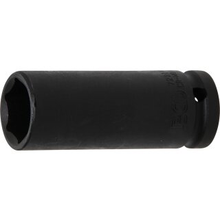 BGS technic Kraft-Steckschlüssel-Einsatz Sechskant, tief | Antrieb Innenvierkant 12,5 mm (1/2") | SW 21 mm