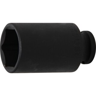 BGS technic Kraft-Steckschlüssel-Einsatz Sechskant, tief | Antrieb Innenvierkant 12,5 mm (1/2") | SW 32 mm