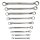 KS-TOOLS EDELSTAHL Doppel-Ringschlüssel-Satz, gekröpft, 9-tlg.