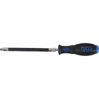 BGS technic Schraubendreher mit flexiblem Rundgriff | Außenvierkant 6,3 mm (1/4")