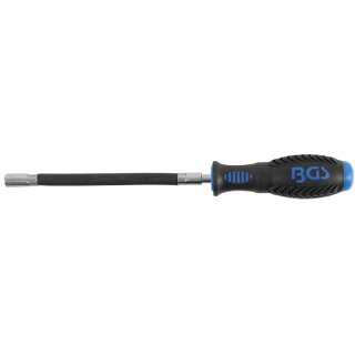 BGS technic Bit-Schraubendreher für Bits mit flexiblem Schaft | Abtrieb Innensechskant 6,3 mm (1/4")