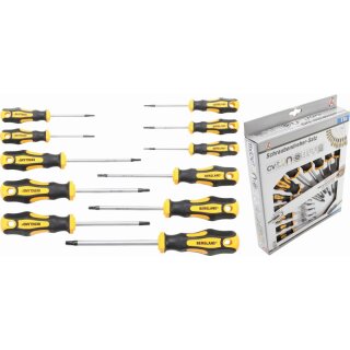 Kraftmann Schraubendreher-Satz | T-Profil (für Torx) mit Bohrung T6 - T40 | 11-tlg.