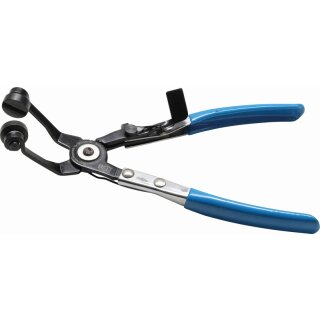 BGS technic Schlauchklemmenzange | abgewinkelt | mit Ratschenfunktion | 220 mm
