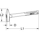 KS-TOOLS Vorschlaghammer mit Fiberglasstiel, 4000g