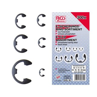 BGS technic E-Sicherungsring-Sortiment | 1,5 - 22 mm | 300-tlg.