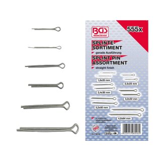 BGS technic Splinte-Sortiment | Ø 1,6 - 4,0 mm | 555-tlg.