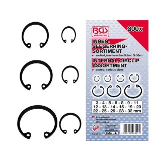 BGS technic Innen-Seegerring-Sortiment (Sprengringe) | Ø 3 - 32 mm | 300-tlg.