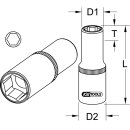 KS-TOOLS 3/8" TITANplus Stecknuss, 17mm, lang