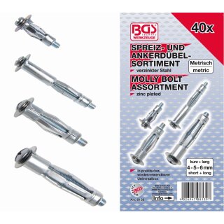BGS technic Spreiz-/Ankerdübel-Sortiment | 40-tlg.