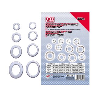 BGS technic Dichtring-Sortiment | Aluminium | 300-tlg.