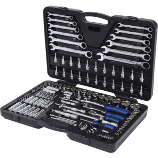 KS-TOOLS 1/4"+3/8"+1/2" CHROMEplus Steckschlüssel-Satz, 124-tlg.