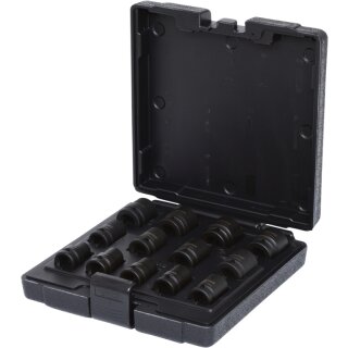 KS-TOOLS 1/2" 12-kant-Kraft-Stecknuss-Satz, kurz, 13-tlg.